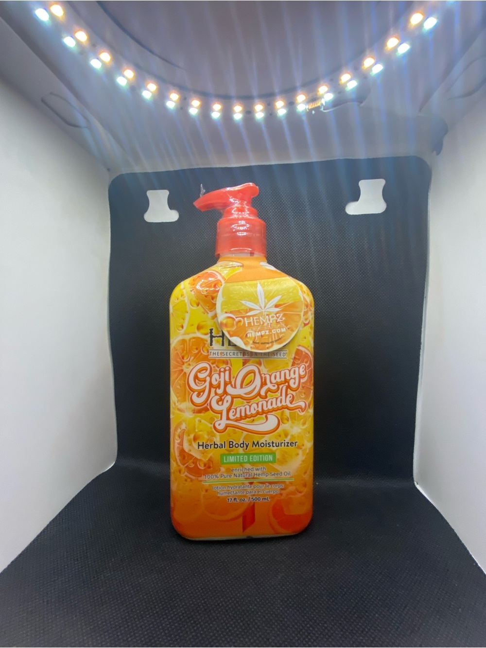 Hempz Goji Orange Lemonade Herbal Body Moisturizer — Orange Bottle with Red Pump